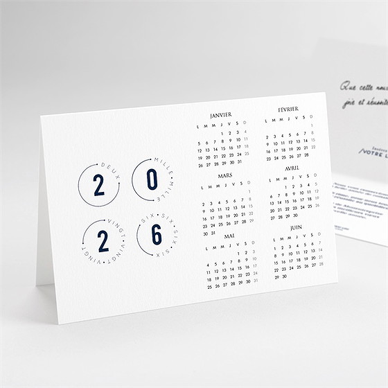 Carte de voeux design entreprise calendrier