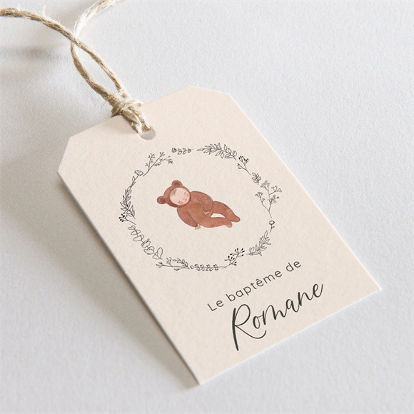 Etiquette baptême Bébé Nounours réf.N291680
