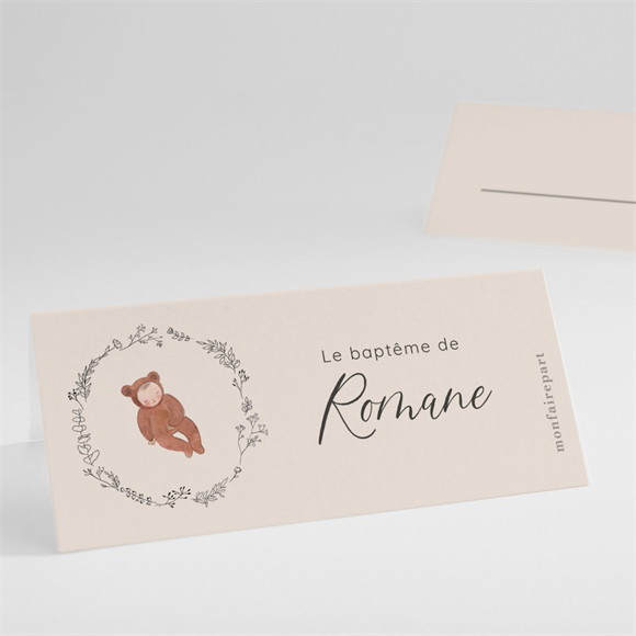 Marque-place baptême Bébé Nounours réf.N440934