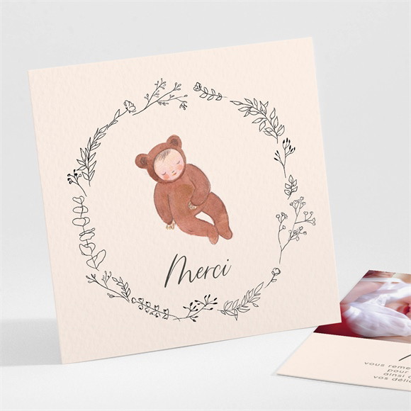 Remerciement baptême Bébé Nounours réf.N301493