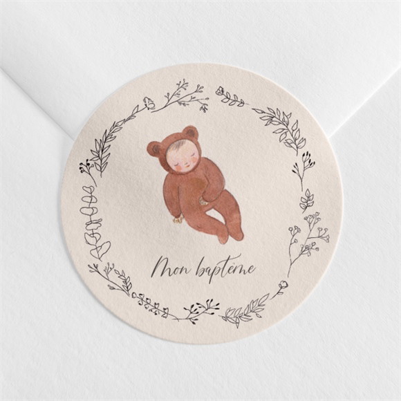 Sticker baptême Bébé Nounours réf.N3601778