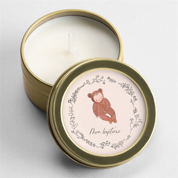 Bougie baptême Bébé Nounours réf.N3601779
