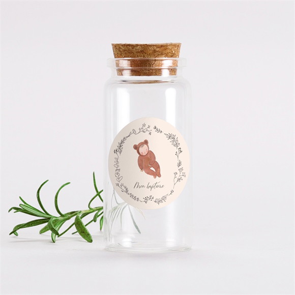 Mignonette baptême Bébé Nounours sticker réf.N3601781