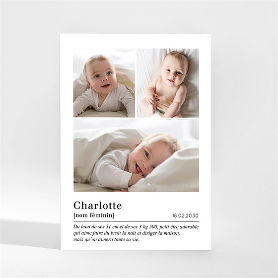 Faire-part naissance tendre définition