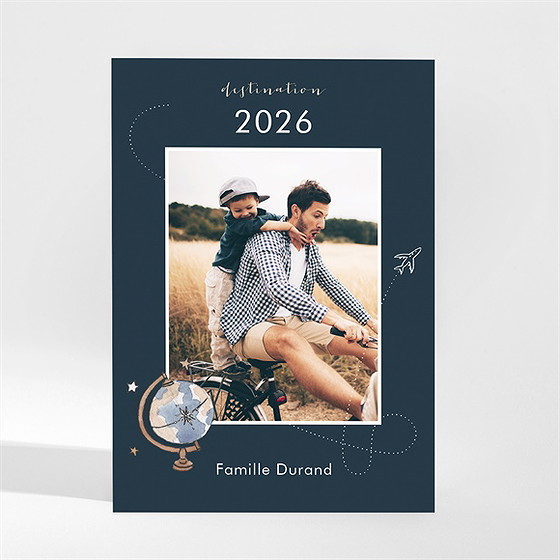 Carte de voeux passeport belle année magnet