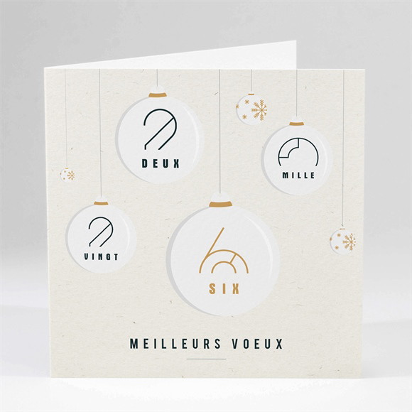 Carte de voeux Boule de noël réf.N451515