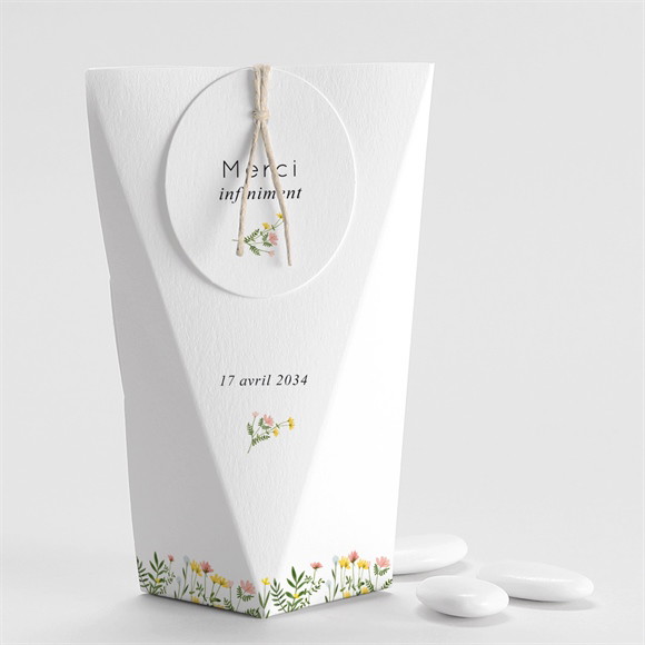 Boîte de dragées mariage Joie Champetre étui réf.N520332