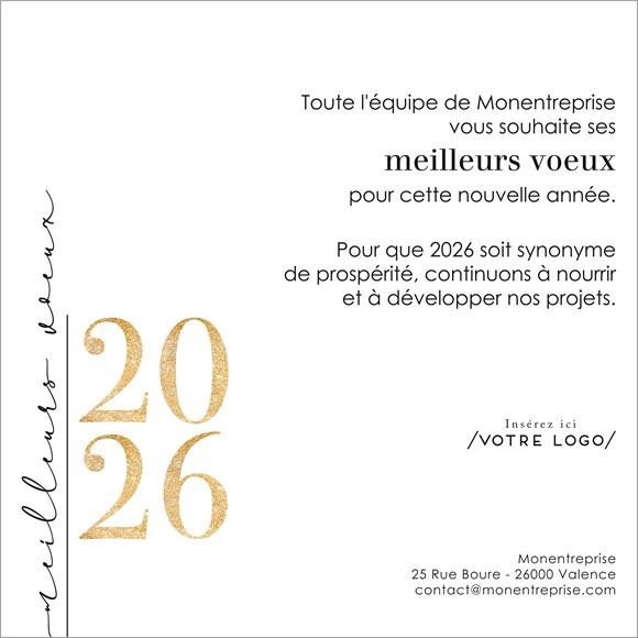 Carte de voeux virtuelle image entreprise Calligraphie réf.ECARD_002