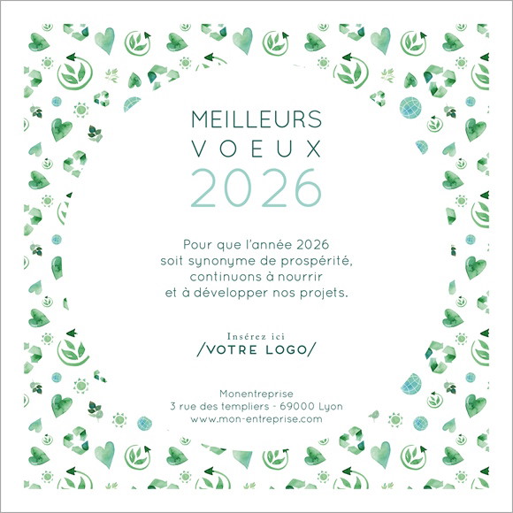 Carte de voeux virtuelle image entreprise Croissance verte réf.ECARD_005