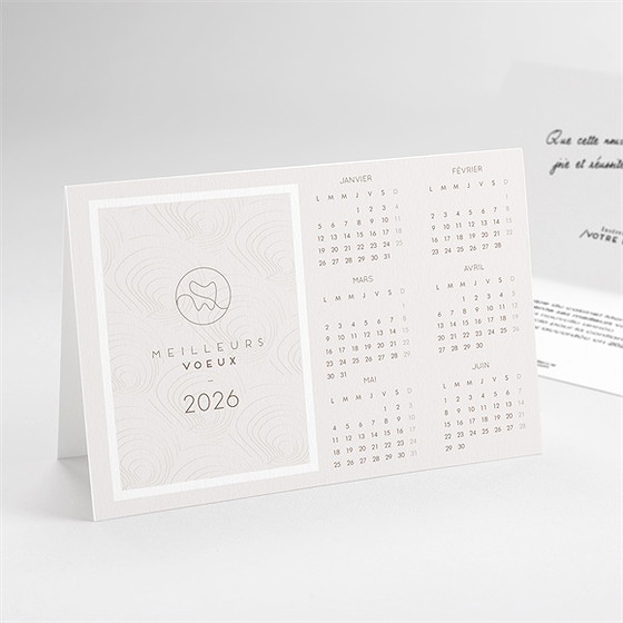 Carte de voeux dentiste calendrier
