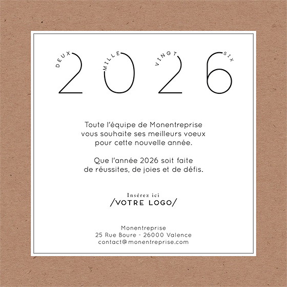 Carte de voeux virtuelle image entreprise design chiffres