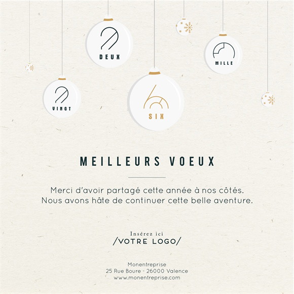 Carte de voeux virtuelle image entreprise Boule de noël réf.ECARD_014