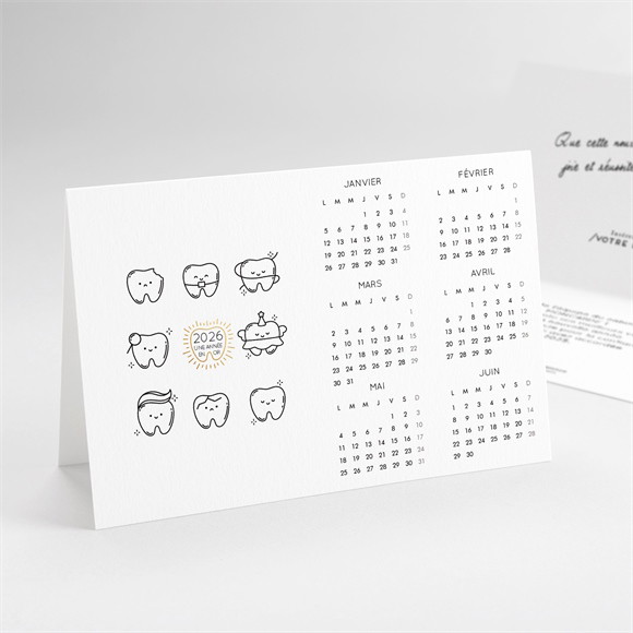 Carte de voeux Dentiste original calendrier réf.N41136