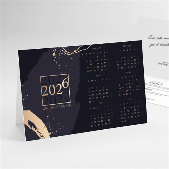 Carte de voeux Nouvelle année calendrier réf.N41139