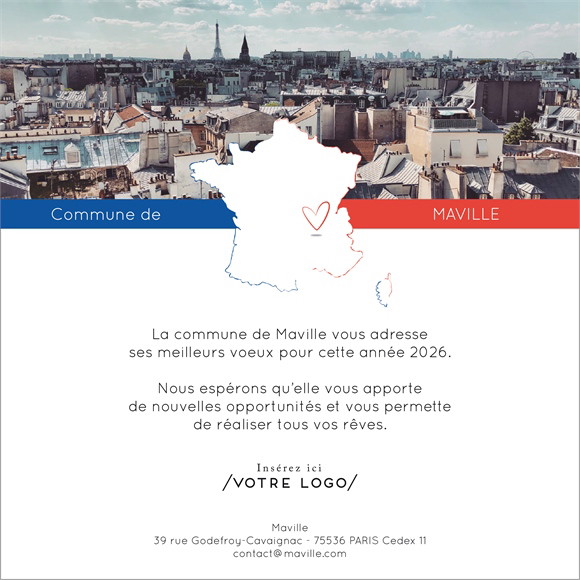 Carte de voeux virtuelle image entreprise Commune réf.ECARD_026