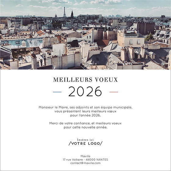 Carte de voeux virtuelle image entreprise ville