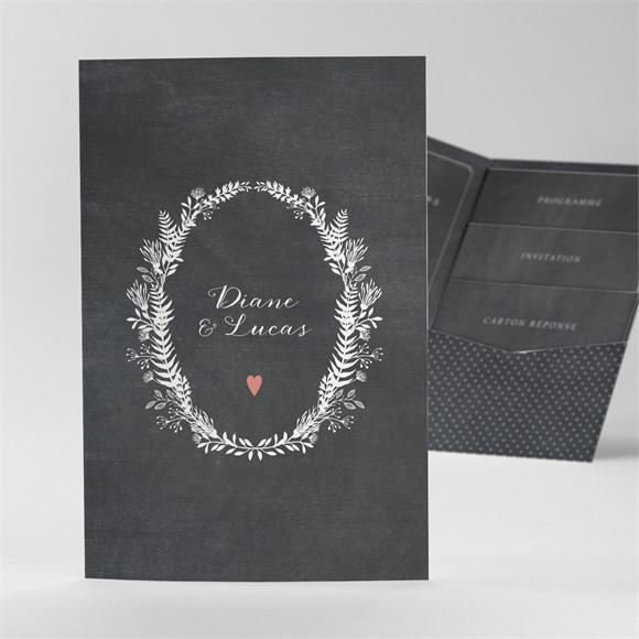 Faire-part mariage Retro original pocketfold réf.N84143