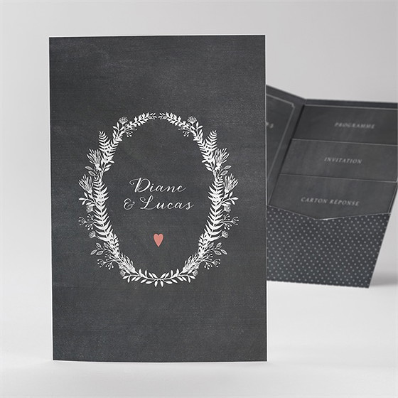 Faire-part mariage retro original pocketfold