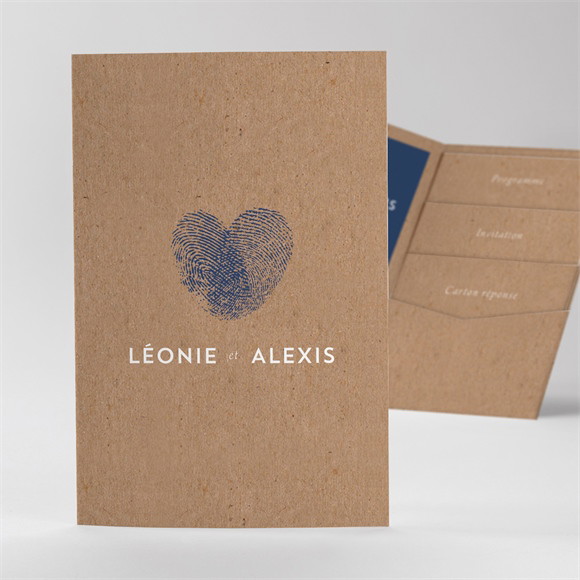 Faire-part mariage Uniques Empreintes Pocketfold réf.N84146