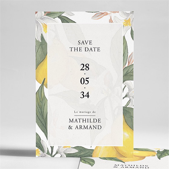 Faire-part mariage citron