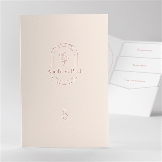 Faire-part mariage tendre capsule pocketfold