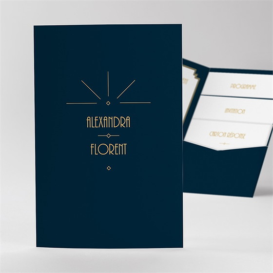 Faire-part mariage art déco pocketfold