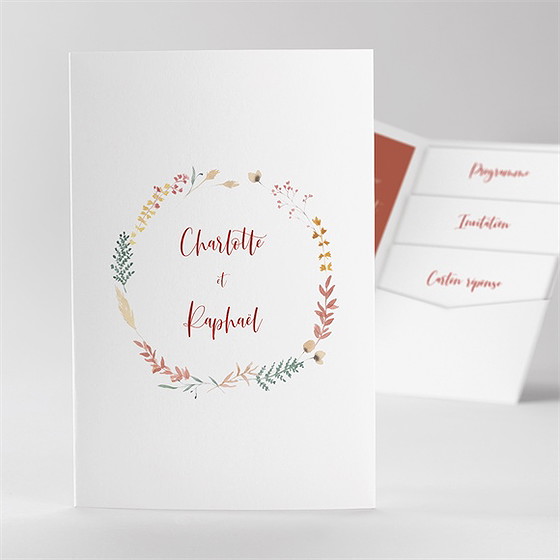 Faire-part mariage terre de feu pocketfold