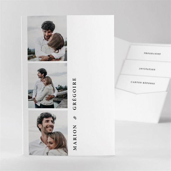 Faire-part mariage Epuré pocketfold réf.N84155