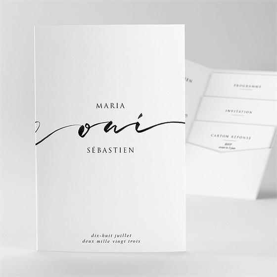 Faire-part mariage elle a dit oui pocketfold