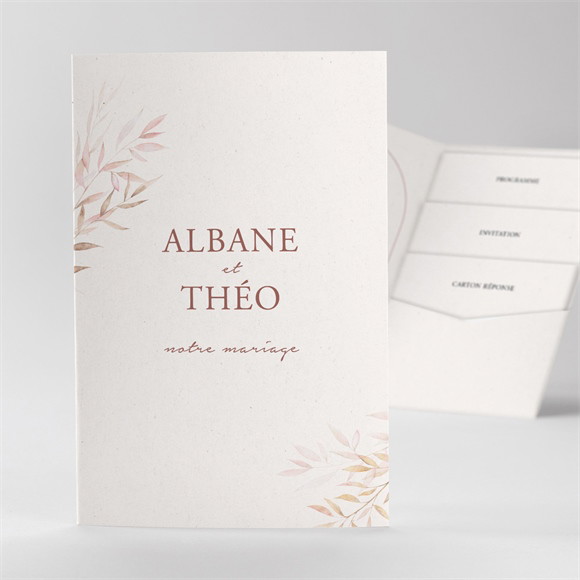 Faire-part mariage Poésie Boheme pocketfold réf.N84160