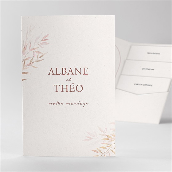 Faire-part mariage poésie boheme pocketfold