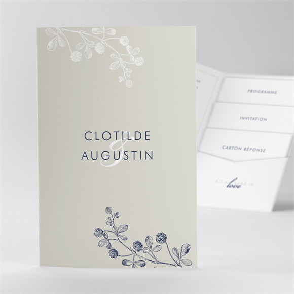 Faire-part mariage Esperluette pocketfold réf.N84161