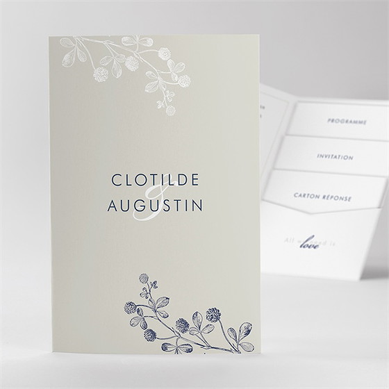 Faire-part mariage esperluette pocketfold