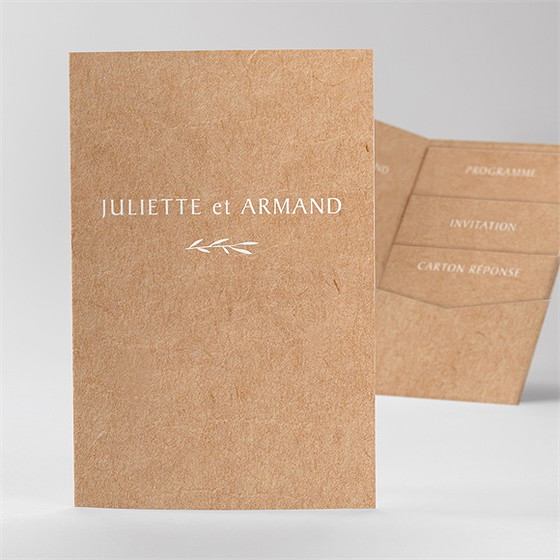 Faire-part mariage bohème écolo pocketfold