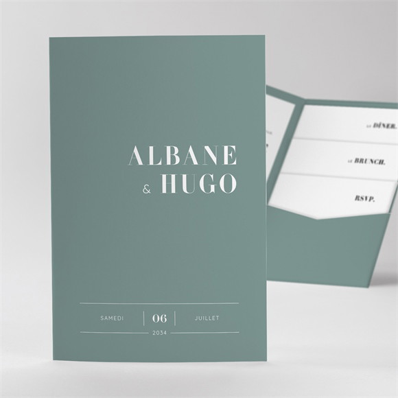 Faire-part mariage Annonce minimaliste réf.N84166