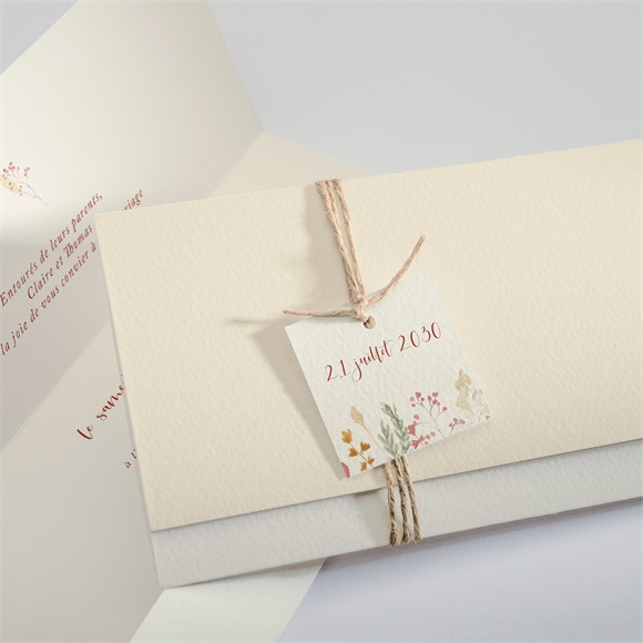 Faire-part mariage Élégance Champêtre Pochette réf.N94180