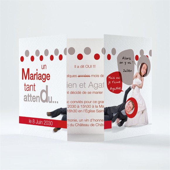 Faire-part mariage Humour original 2 volets réf.N701134
