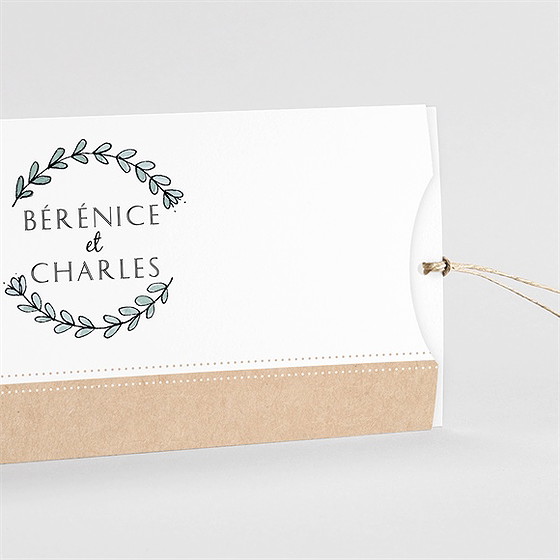 Faire-part mariage avec programme pochette duo