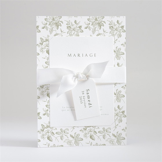 Faire-part mariage fleuri