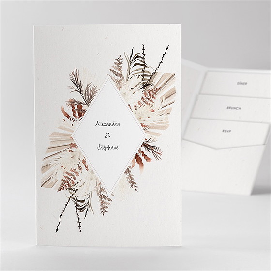 Faire-part mariage pampa