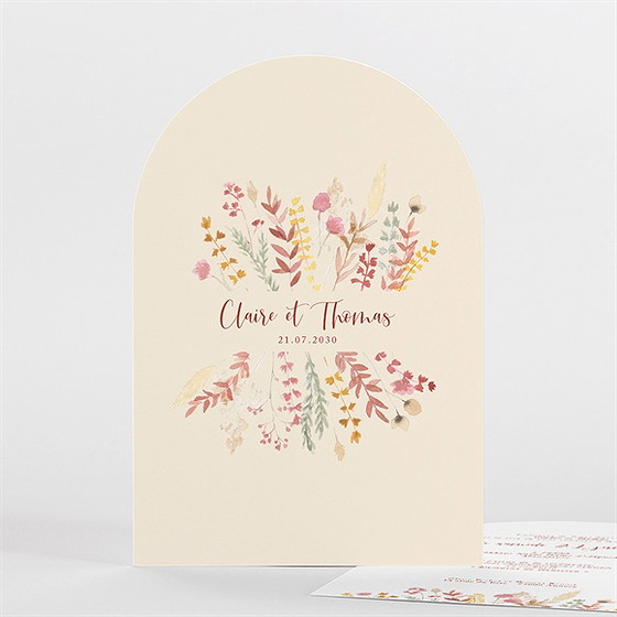 Faire-part mariage élégance champêtre arche