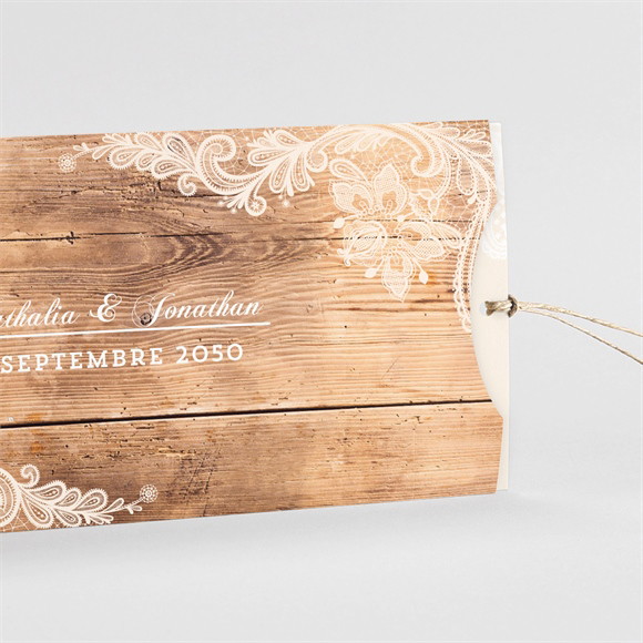 Faire-part mariage Boisé pochette duo réf.N85108