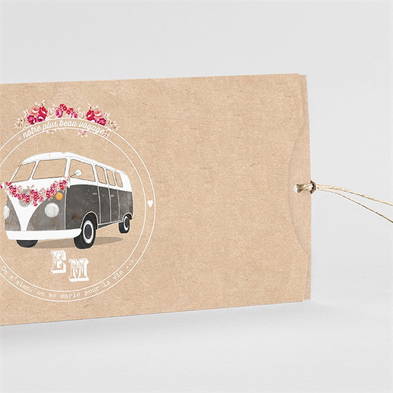 Faire-part mariage a l'aventure pochette duo !