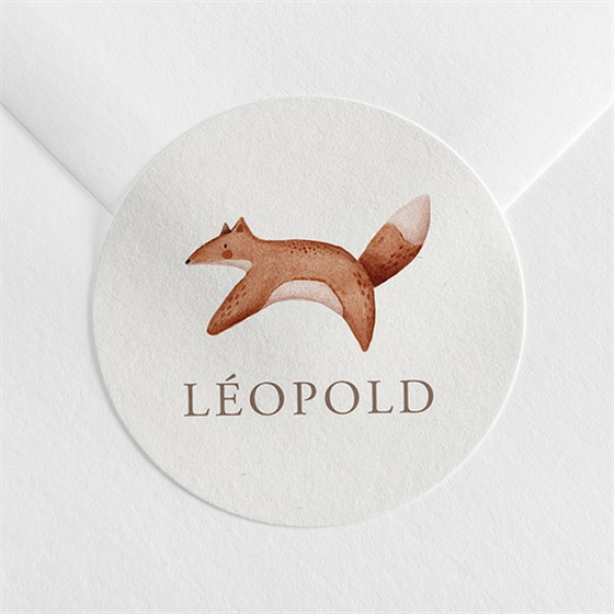 Sticker naissance renard automne