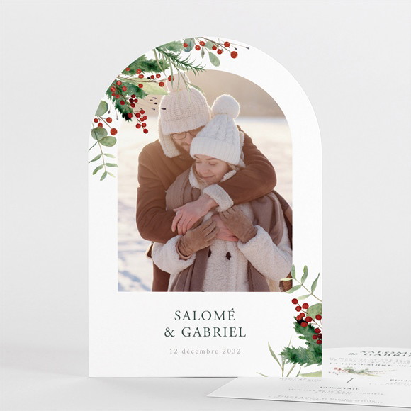 Faire-part mariage Thème Noël réf.N27119