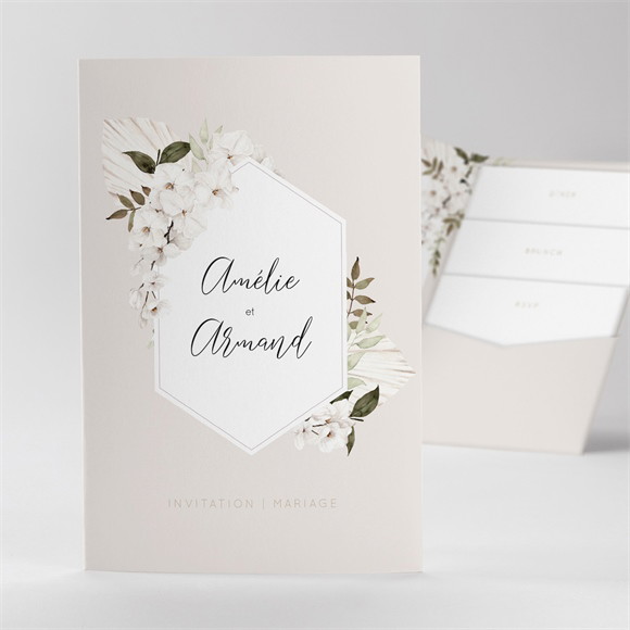 Faire-part mariage Orchidées réf.N84176