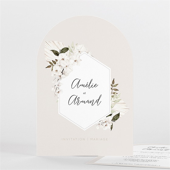 Faire-part mariage orchidées arche