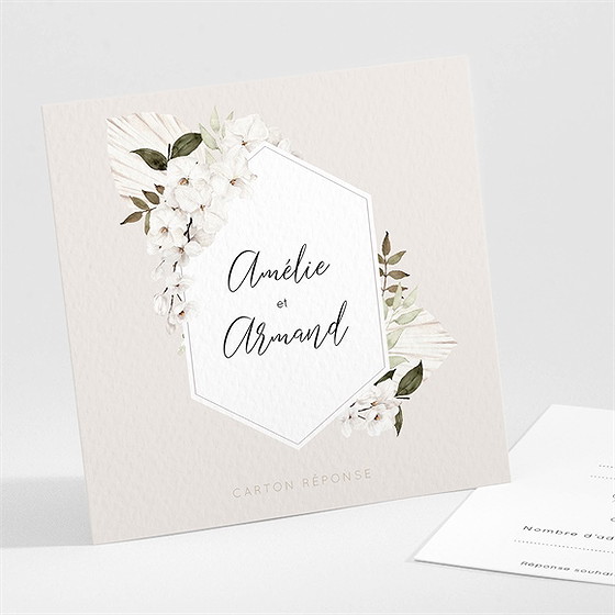 Carton réponse mariage orchidées