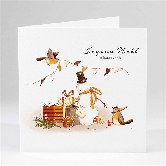 Carte de voeux Bonhomme de neige réf.N451569