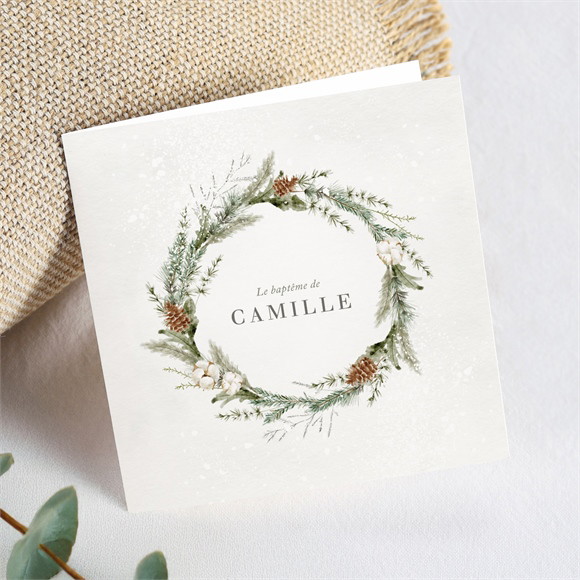 Faire-part de baptême L'hiver réf.N451572